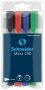   SCHNEIDER Tábla- és flipchart marker készlet, 2-3 mm, kúpos, SCHNEIDER "Maxx 290", 4 különböző szín