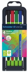 SCHNEIDER Tűfilc készlet, 0,4 mm, SCHNEIDER "Line-Up", 4 különböző szín
