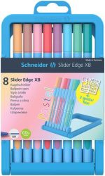 SCHNEIDER Golyóstoll készlet, 0,7 mm, kupakos, SCHNEIDER "Slider Edge XB Pastel", 8 különböző pasztell szín