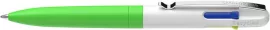 SCHNEIDER Golyóstoll, 0,5 mm, nyomógombos, négyszínű, SCHNEIDER "Take 4 Neon", zöld-fehér
