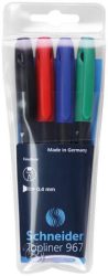SCHNEIDER Tűfilc készlet, 0,4 mm, SCHNEIDER "Topliner 967", 4 különböző szín SCHNEIDER Tűfilc készlet, 0,4 mm, SCHNEIDER "Topliner 967", 4 különböző szín