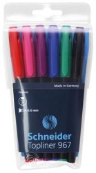 SCHNEIDER Tűfilc készlet, 0,4 mm, SCHNEIDER "Topliner 967", 6 különböző szín SCHNEIDER Tűfilc készlet, 0,4 mm, SCHNEIDER "Topliner 967", 6 különböző szín