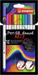 STABILO Ecsetirón készlet, STABILO "Pen 68 brush ARTY", 12 különböző szín STABILO Ecsetirón készlet, STABILO "Pen 68 brush ARTY", 12 különböző szín