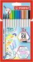   STABILO Ecsetirón készlet, STABILO "Pen 68 brush", 12 különböző szín