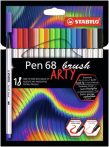 STABILO Ecsetirón készlet, STABILO "Pen 68 brush ARTY", 18 különböző szín STABILO Ecsetirón készlet, STABILO "Pen 68 brush ARTY", 18 különböző szín