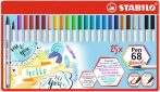   STABILO Ecsetirón készlet, fém doboz, STABILO "Pen 68 brush", 19 különböző szín