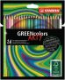   STABILO Színes ceruza készlet, hatszögletű, STABILO "GreenColors ARTY", 24 különböző szín