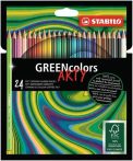 STABILO Színes ceruza készlet, hatszögletű, STABILO "GreenColors ARTY", 24 különböző szín STABILO Színes ceruza készlet, hatszögletű, STABILO "GreenColors ARTY", 24 különböző szín