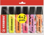 STABILO Szövegkiemelő készlet, 2-5 mm, STABILO "Boss Original ", 4+2 különböző szín STABILO Szövegkiemelő készlet, 2-5 mm, STABILO "Boss Original ", 4+2 különböző szín