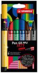   STABILO Rostirón készlet, 1-5 mm, vágott hegy, STABILO "Pen 68 MAX", 6 különböző szín