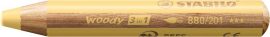 STABILO Színes ceruza, kerek, vastag, STABILO "Woody 3 in 1 Pastel", pasztell sárga