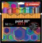   STABILO Tűfilc készlet, 0,4 mm, STABILO "Point 88 ARTY", 24 különböző szín