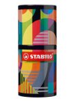   STABILO Tűfilc készlet, hengeres fém doboz, 0,4 mm, STABILO "point 88 ARTY", 45 különböző szín
