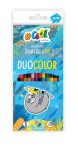   COOL BY VICTORIA Színes ceruza készlet, háromszögletű, kétvégű, COOL BY VICTORIA "Duocolor", 24 különböző szín
