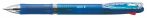   ZEBRA Golyóstoll, 0,24 mm, nyomógombos, négyszínű, ZEBRA "Clip-on Slim 4C", kék