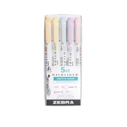 ZEBRA Szövegkiemelő készlet, 1,4/4 mm, kétvégű, ZEBRA "Mildliner Highlighter Gentle", 5 különböző szín ZEBRA Szövegkiemelő készlet, 1,4/4 mm, kétvégű, ZEBRA "Mildliner Highlighter Gentle", 5 különböző szín