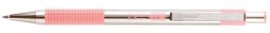 ZEBRA Golyóstoll, 0,24 mm, nyomógombos, rozsdamentes acél, pasztell rózsaszín tolltest, ZEBRA "F-301", kék