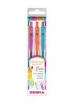 ZEBRA Zseléstoll készlet, 0,33 mm, nyomógombos, ZEBRA "Sarasa Clip Boho Vibes", 3 különböző szín ZEBRA Zseléstoll készlet, 0,33 mm, nyomógombos, ZEBRA "Sarasa Clip Boho Vibes", 3 különböző szín