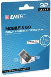 EMTEC Pendrive, 32GB, USB 3.2, USB-A bemenet/USB-C kimenet, EMTEC "T260C Dual"