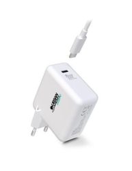 URBAN FACTORY Hálózati töltő, 1xUSB-C (65W), USB-C–USB-C kábel, URBAN FACTORY URBAN FACTORY Hálózati töltő, 1xUSB-C (65W), USB-C–USB-C kábel, URBAN FACTORY