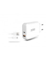 URBAN FACTORY Hálózati töltő, 1xUSB-A (18W), 1xUSB-C (45W), USB-A–USB-C kábel, URBAN FACTORY URBAN FACTORY Hálózati töltő, 1xUSB-A (18W), 1xUSB-C (45W), USB-A–USB-C kábel, URBAN FACTORY