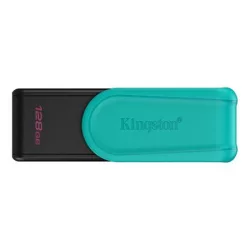 KINGSTON Pendrive, 128GB, USB 3.2 Gen1, KINGSTON "DataTraveler Exodia S", fekete-türkiz