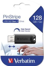 VERBATIM Pendrive, 128GB, USB 3.2, VERBATIM "Pinstripe", fekete VERBATIM Pendrive, 128GB, USB 3.2, VERBATIM "Pinstripe", fekete
