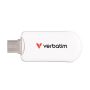   VERBATIM Pendrive, 256GB, USB-C 3.2 Gen1, VERBATIM "Plectra", fehér