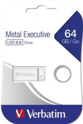 VERBATIM Pendrive, 64GB, USB 2.0, VERBATIM "Executive Metal", ezüst VERBATIM Pendrive, 64GB, USB 2.0, VERBATIM "Executive Metal", ezüst