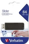 VERBATIM Pendrive, 64GB, USB 2.0, VERBATIM "Slider", fekete VERBATIM Pendrive, 64GB, USB 2.0, VERBATIM "Slider", fekete