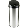   . Szenzoros szemetes, rozsdamentes acél, kör alakú, 30 l, ezüst-fekete