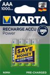 VARTA Tölthető elem, AAA mikro, 4x1000 mAh, előtöltött, VARTA "Power" VARTA Tölthető elem, AAA mikro, 4x1000 mAh, előtöltött, VARTA "Power"