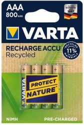 VARTA Tölthető elem, AAA mikro, újrahasznosított, 4x800 mAh, VARTA