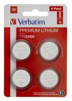 VERBATIM Gombelem, CR2450, 4 db, VERBATIM "Premium" VERBATIM Gombelem, CR2450, 4 db, VERBATIM "Premium"