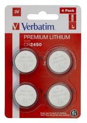 VERBATIM Gombelem, CR2450, 4 db, VERBATIM "Premium" VERBATIM Gombelem, CR2450, 4 db, VERBATIM "Premium"
