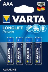 VARTA Elem, AAA mikro, 4 db, VARTA "Longlife Power" VARTA Elem, AAA mikro, 4 db, VARTA "Longlife Power"