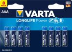 VARTA Elem, AAA mikro, 8 db, VARTA "Longlife Power" VARTA Elem, AAA mikro, 8 db, VARTA "Longlife Power"