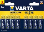 VARTA Elem, AA ceruza, 8 db, VARTA "Longlife" VARTA Elem, AA ceruza, 8 db, VARTA "Longlife"