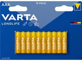 VARTA Elem, AAA mikro, 10 db, műanyagmentes, VARTA "Longlife" VARTA Elem, AAA mikro, 10 db, műanyagmentes, VARTA "Longlife"