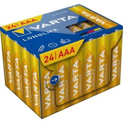 VARTA Elem, AAA mikro, 24 db, műanyagmentes, VARTA "Longlife" VARTA Elem, AAA mikro, 24 db, műanyagmentes, VARTA "Longlife"