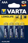 VARTA Elem, AAA mikro, 4 db, VARTA "Longlife" VARTA Elem, AAA mikro, 4 db, VARTA "Longlife"