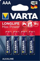 VARTA Elem, AAA mikro, 4 db, VARTA "Longlife Max Power" VARTA Elem, AAA mikro, 4 db, VARTA "Longlife Max Power"