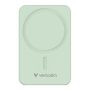   VERBATIM Power bank, mágneses (vezeték nélküli), 20.000mAh, VERBATIM "Charge n Go Essentials", zöld