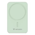   VERBATIM Power bank, mágneses (vezeték nélküli), 20.000mAh, VERBATIM "Charge n Go Essentials", zöld