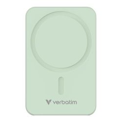 VERBATIM Power bank, mágneses (vezeték nélküli), 20.000mAh, VERBATIM "Charge n Go Essentials", zöld VERBATIM Power bank, mágneses (vezeték nélküli), 20.000mAh, VERBATIM "Charge n Go Essentials", zöld