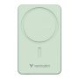   VERBATIM Power bank, mágneses (vezeték nélküli), 10.000mAh, VERBATIM "Charge n Go Essentials", zöld