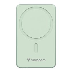 VERBATIM Power bank, mágneses (vezeték nélküli), 10.000mAh, VERBATIM "Charge n Go Essentials", zöld VERBATIM Power bank, mágneses (vezeték nélküli), 10.000mAh, VERBATIM "Charge n Go Essentials", zöld