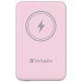   VERBATIM Power bank, mágneses (vezeték nélküli), 10.000mAh, VERBATIM "MCP-10, rózsaszín