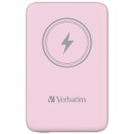   VERBATIM Power bank, mágneses (vezeték nélküli), 10.000mAh, VERBATIM "MCP-10, rózsaszín