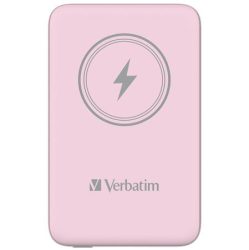 VERBATIM Power bank, mágneses (vezeték nélküli), 10.000mAh, VERBATIM "MCP-10, rózsaszín VERBATIM Power bank, mágneses (vezeték nélküli), 10.000mAh, VERBATIM "MCP-10, rózsaszín